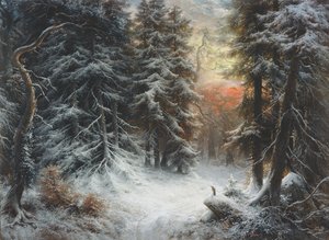 Scène de neige dans la Forêt-Noire, 19ème siècle